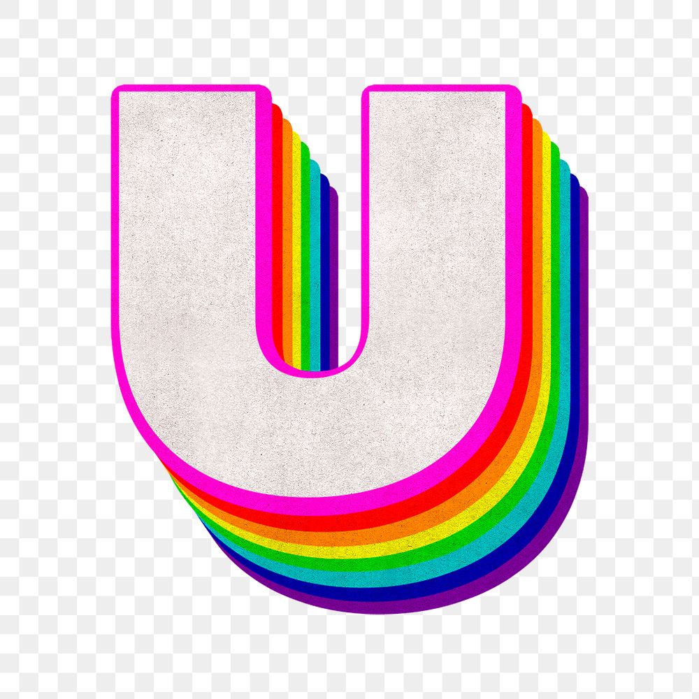 Png letter u rainbow typography lgbt pattern