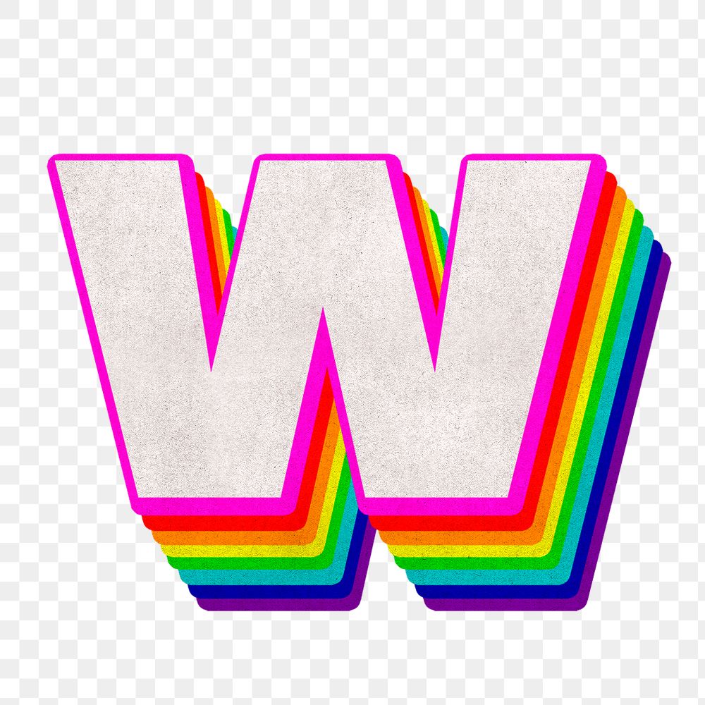 Png letter w rainbow typography lgbt pattern