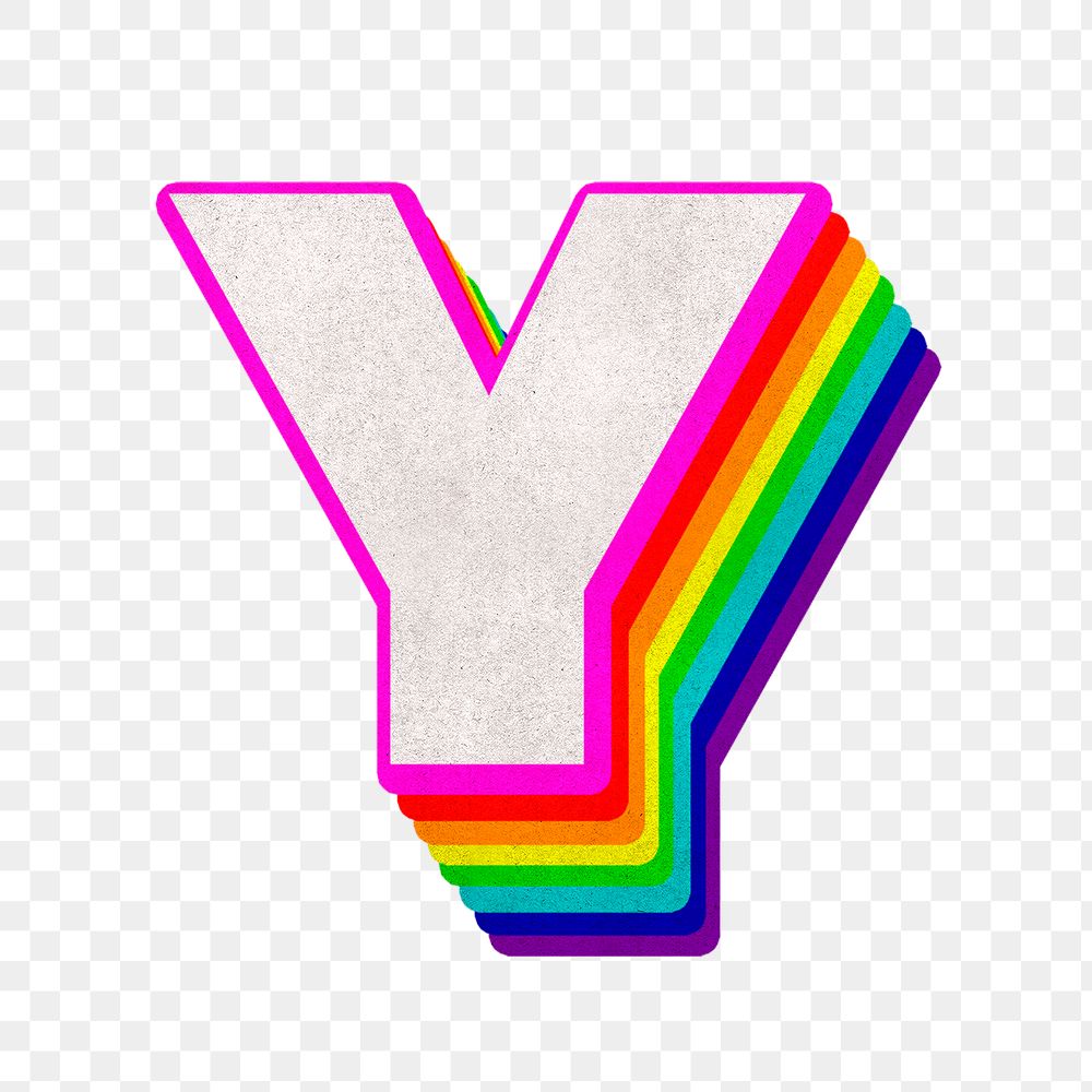 Png letter y rainbow typography lgbt pattern