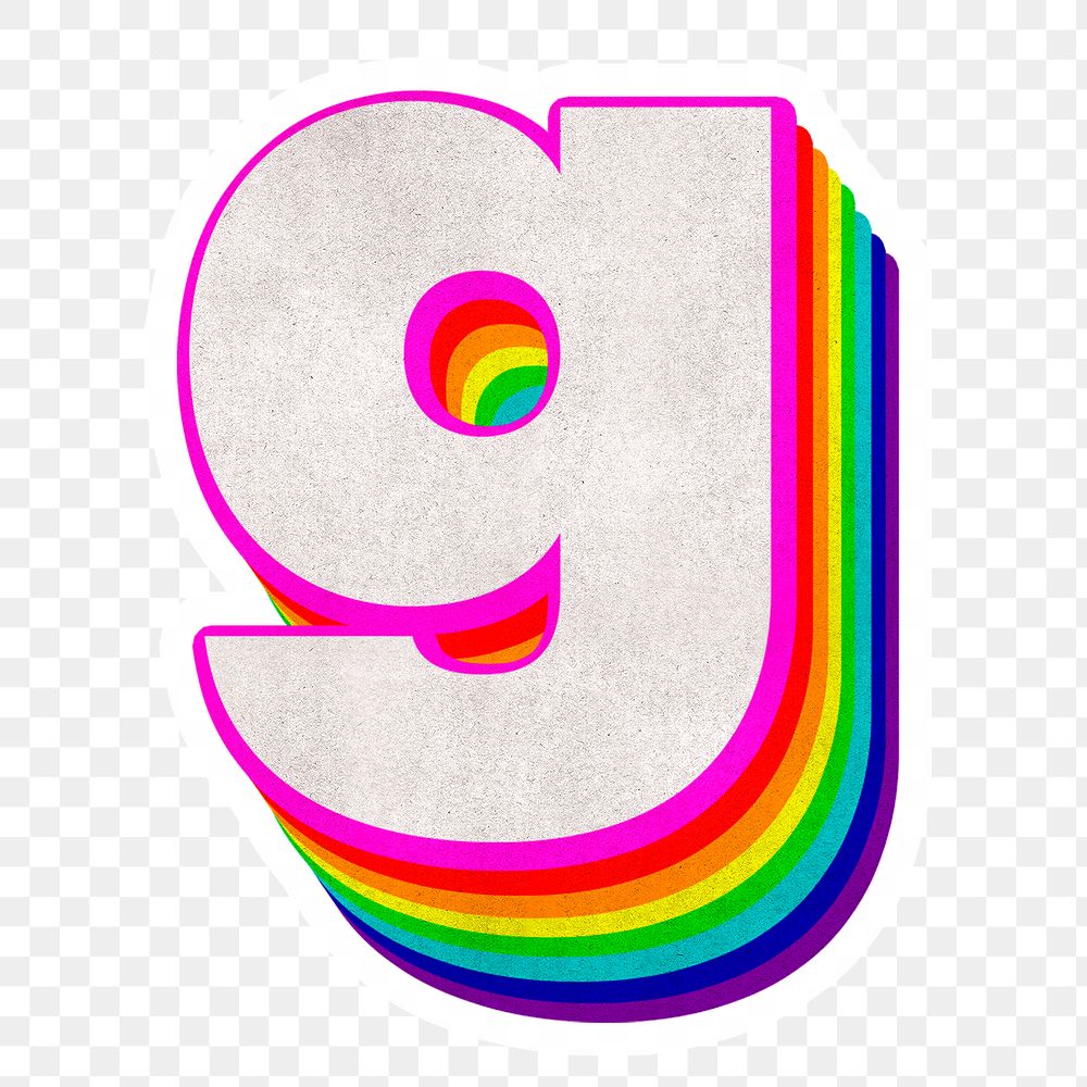 Png alphabet g 3d typeface rainbow pattern