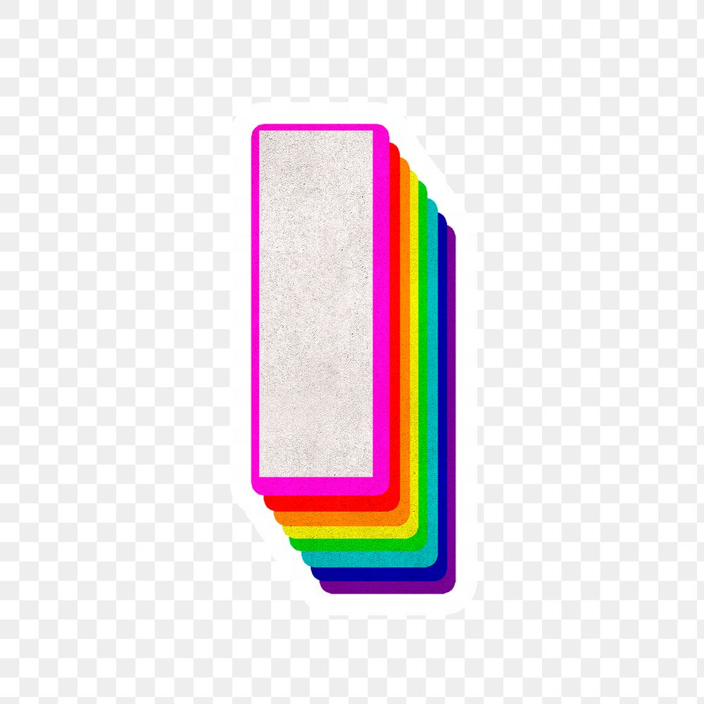 Png alphabet l 3d typeface rainbow pattern