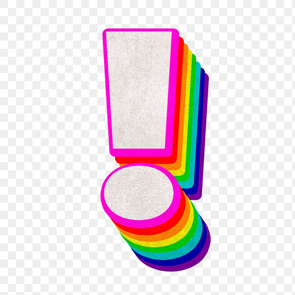 Png exclamation font rainbow 3d typography lgbt pattern
