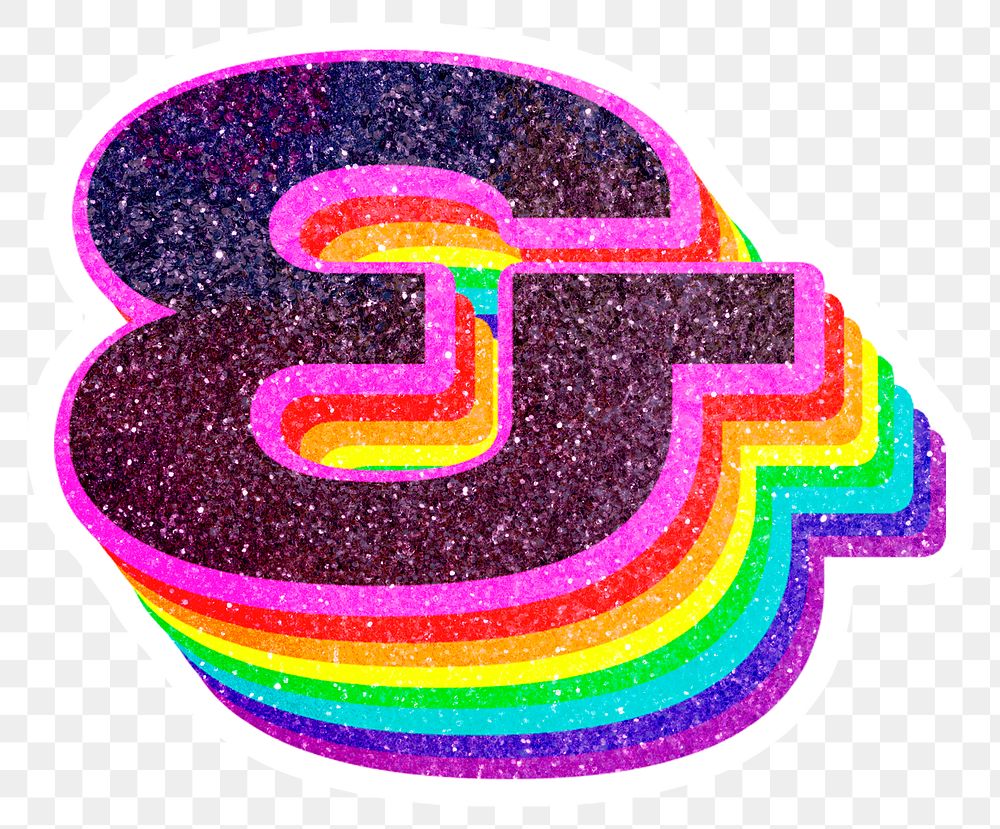 Png ampersand font 3d glitter rainbow typeface