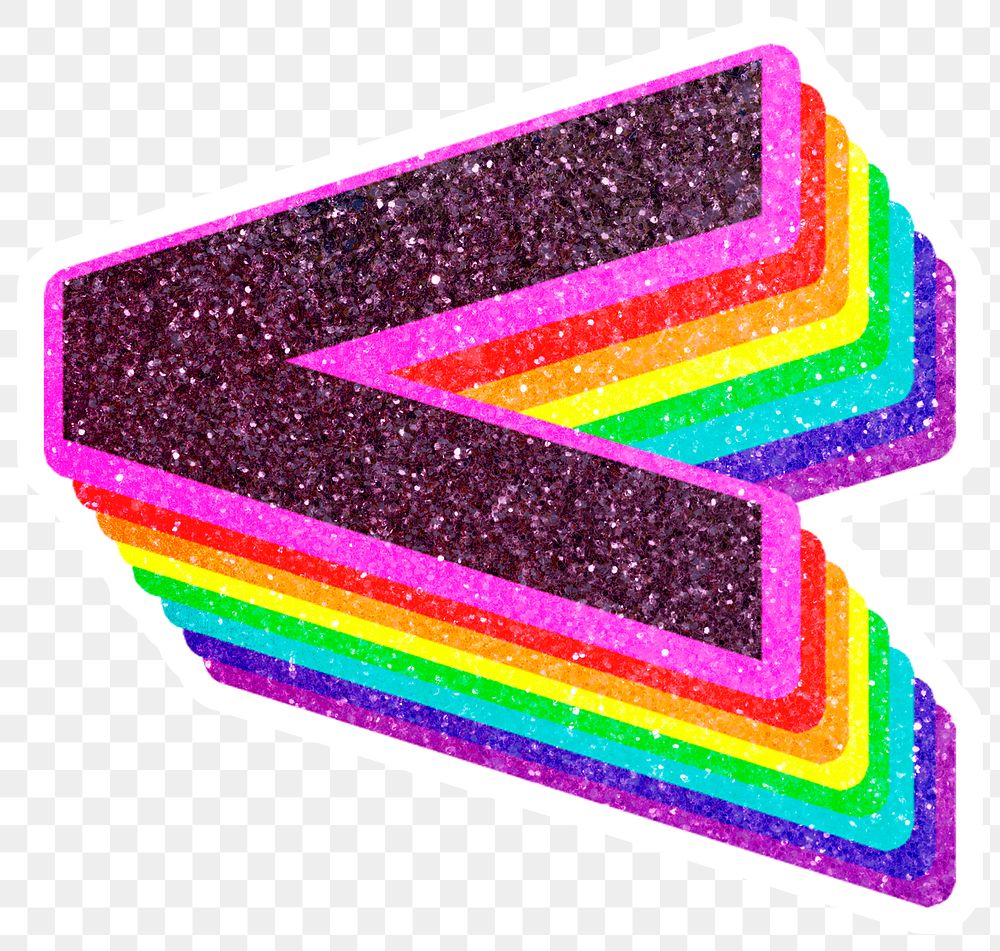 Png less than symbol rainbow typography glitter texture