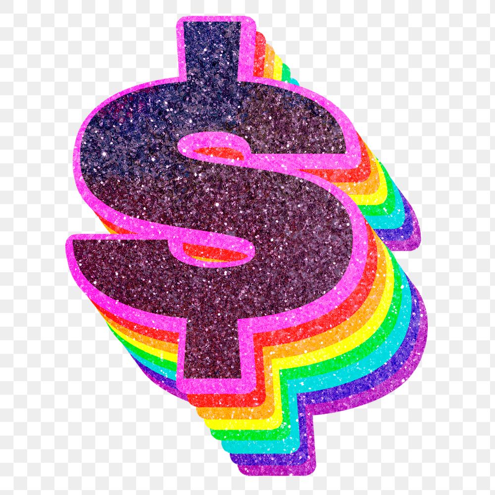 Png dollar sign rainbow 3d typography lgbt pattern