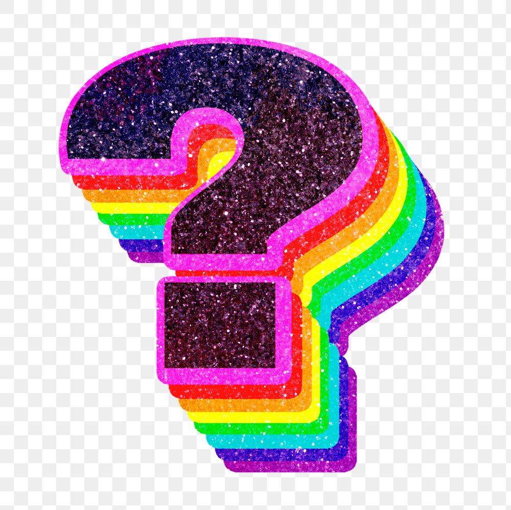 Png question mark sign rainbow 3d typography lgbt pattern