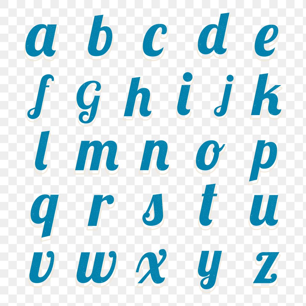 A to Z alphabet png bold font vintage in lettering typography