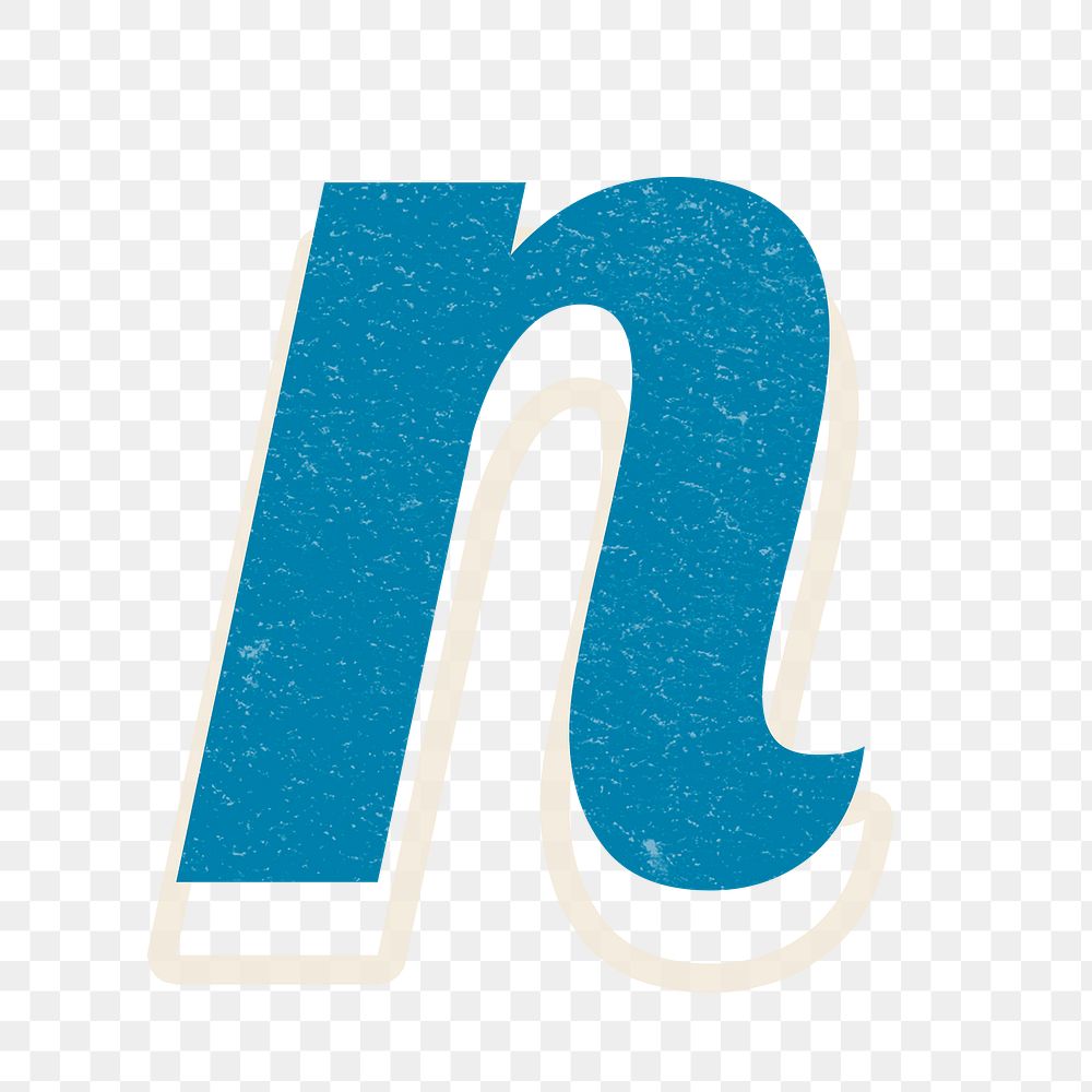 Png n letter alphabet retro typography