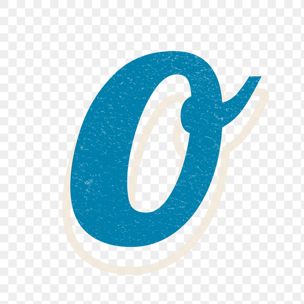 Png o letter alphabet retro typography