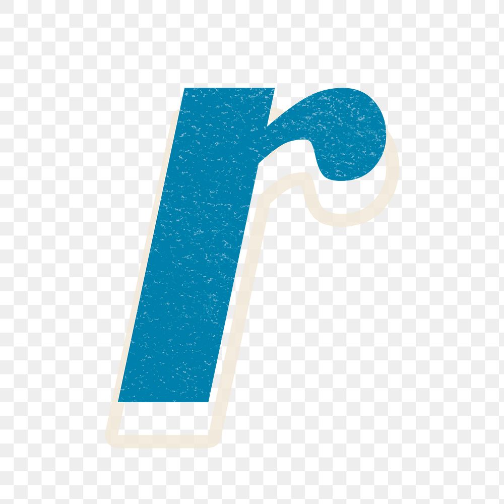 Png r letter alphabet retro typography