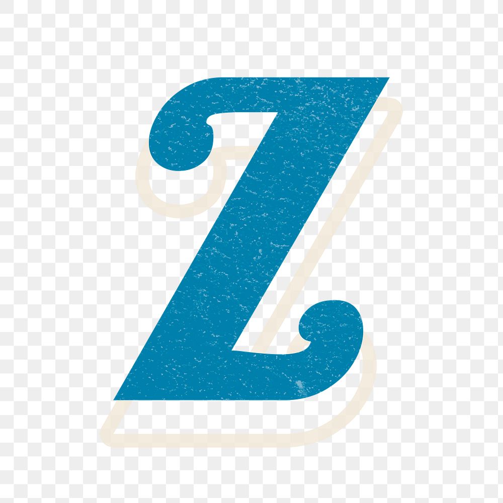 Png z letter alphabet retro typography