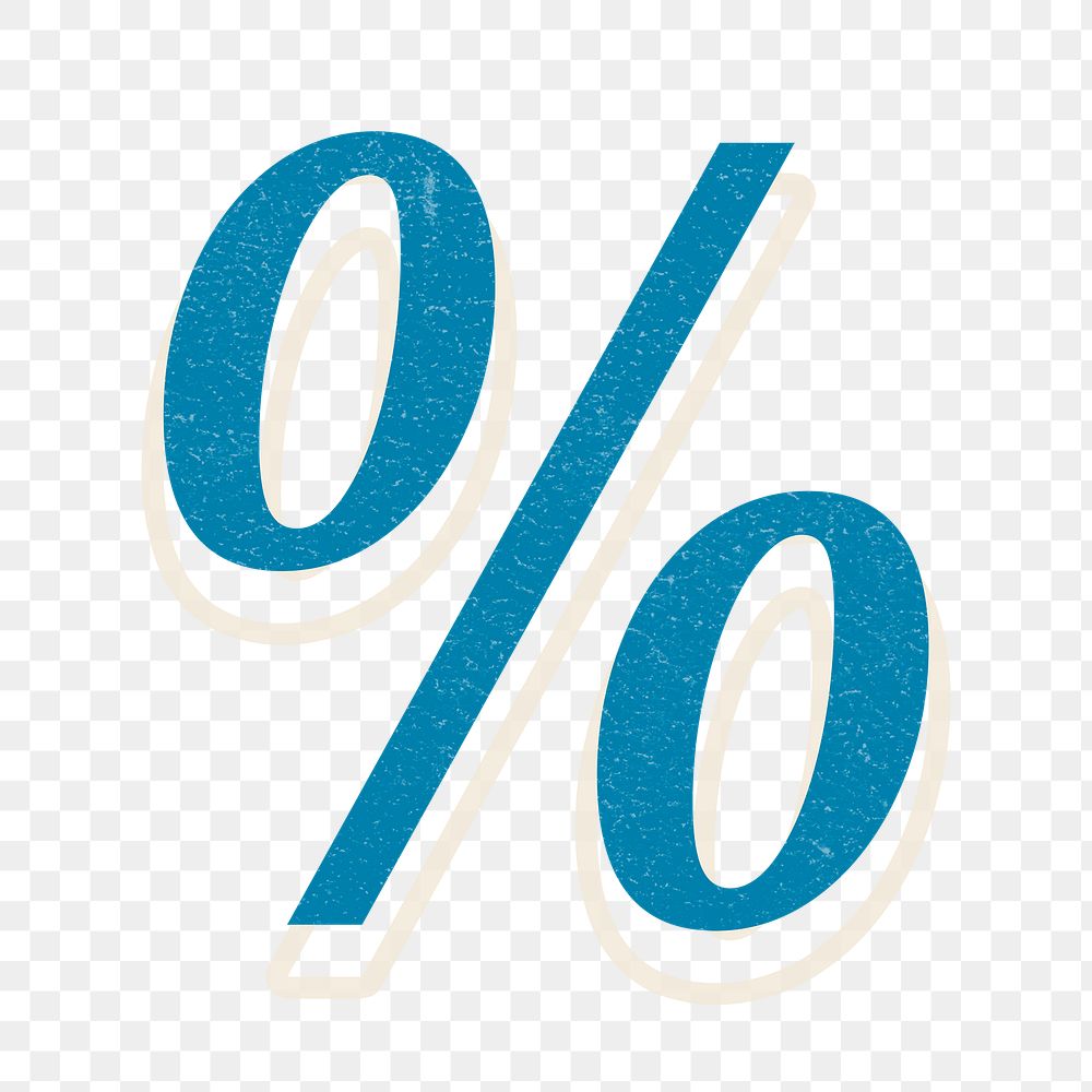 % Percent sign png retro bold typography