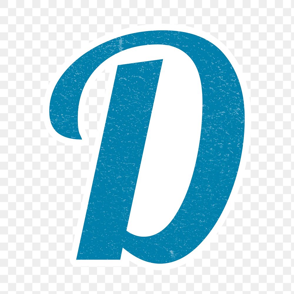 Png retro letter D bold typography
