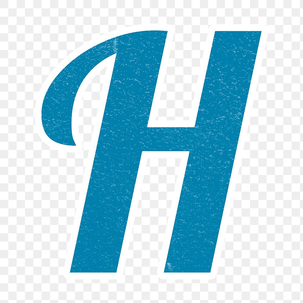 Png retro letter H bold typography
