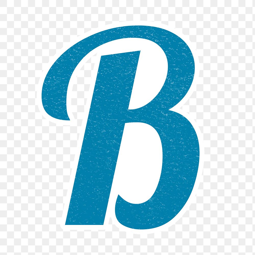 Png retro letter B bold typography