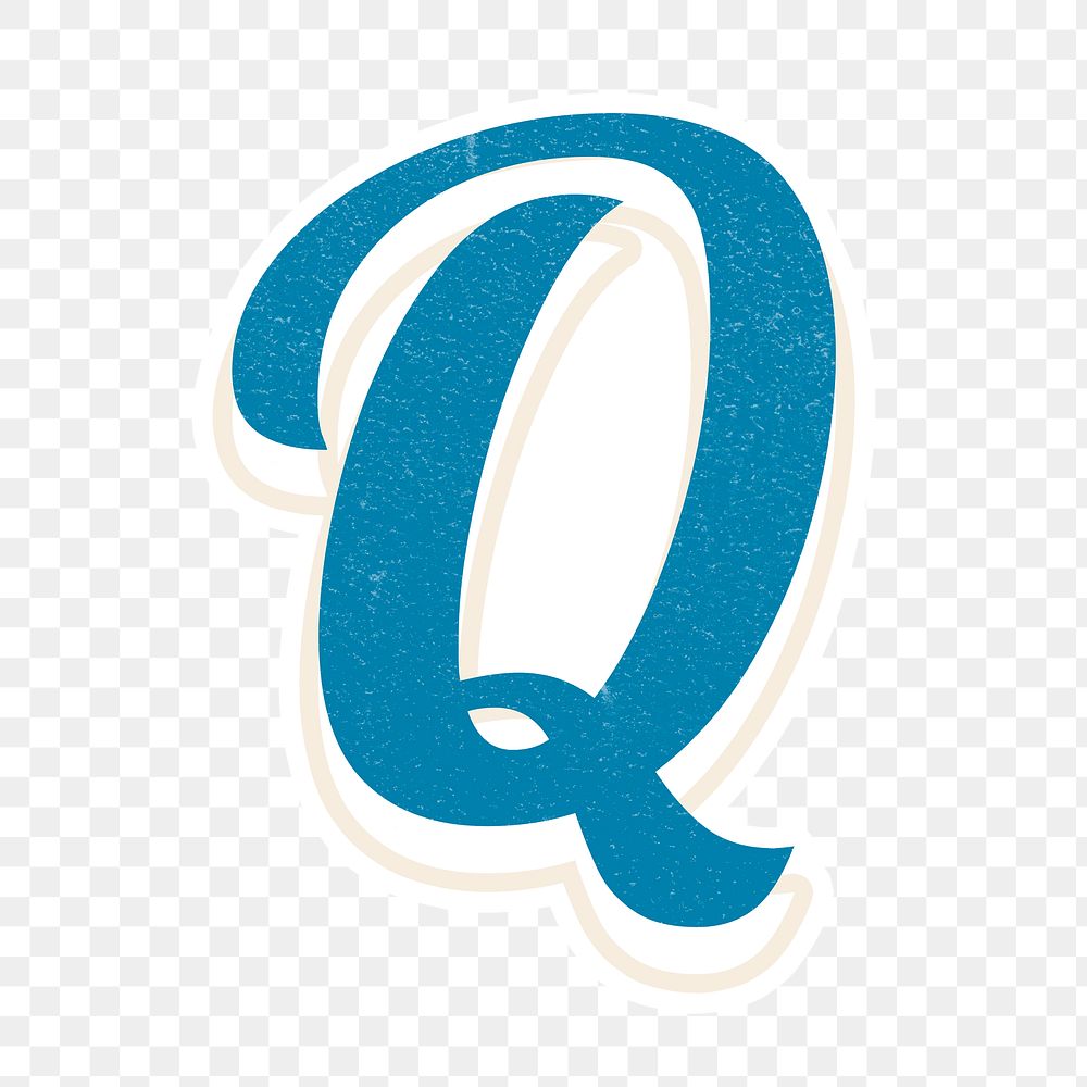Letter Q png alphabet lettering white border