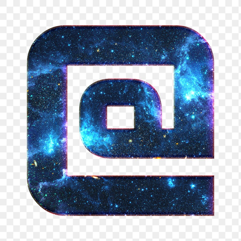 At sign png galaxy effect blue symbol