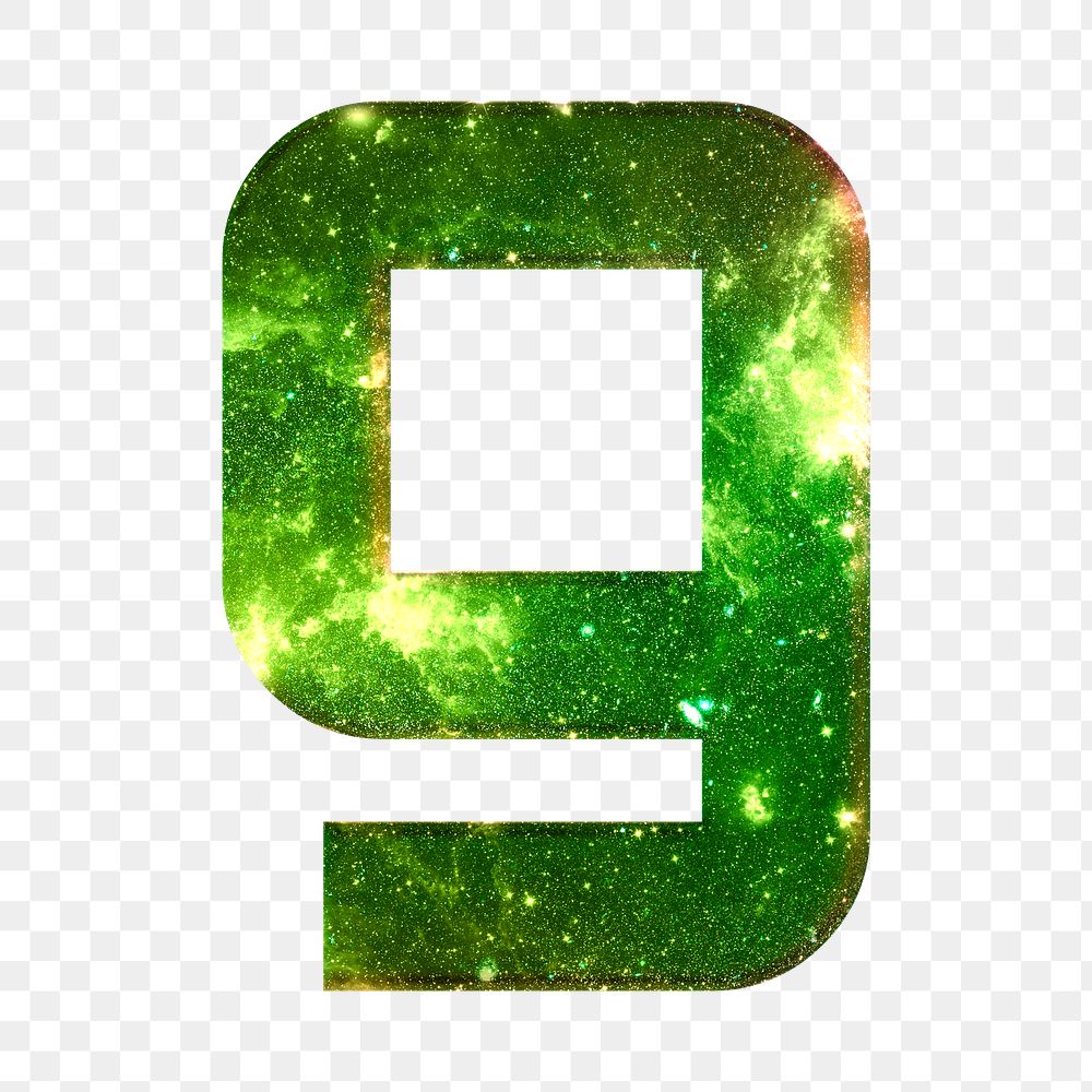 Png letter g galaxy effect typography green font