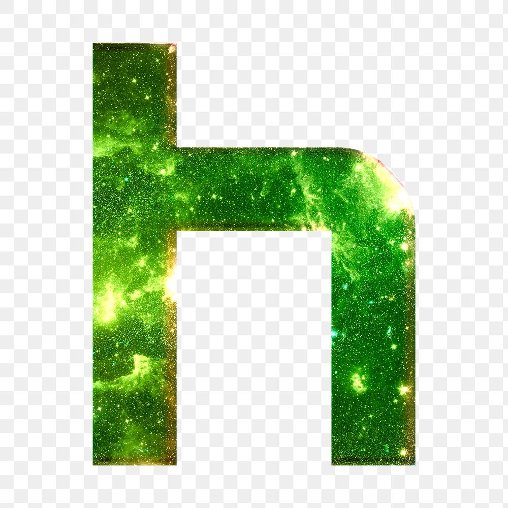 Png letter h stellar effect typography green font