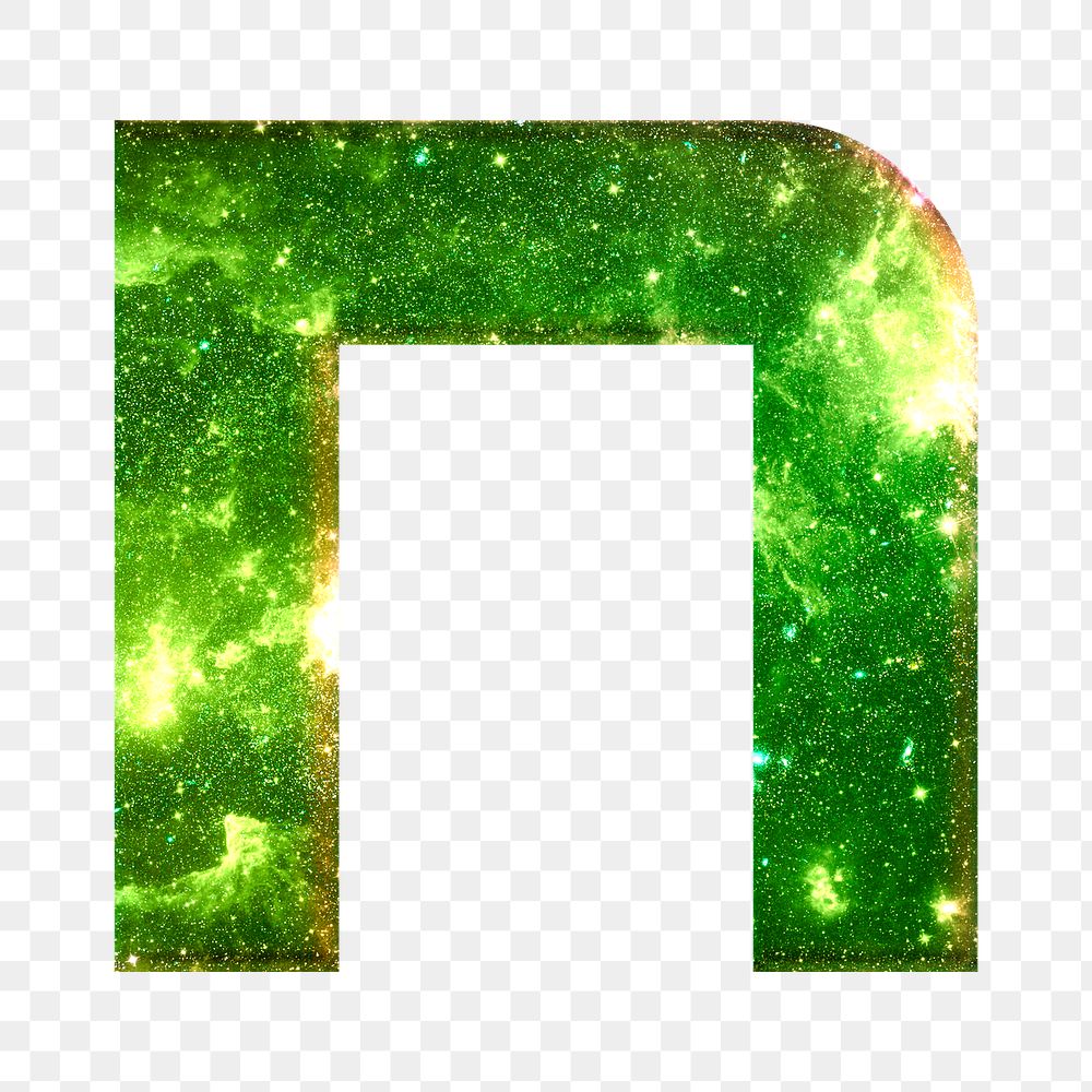 Png letter n stellar effect typography green font