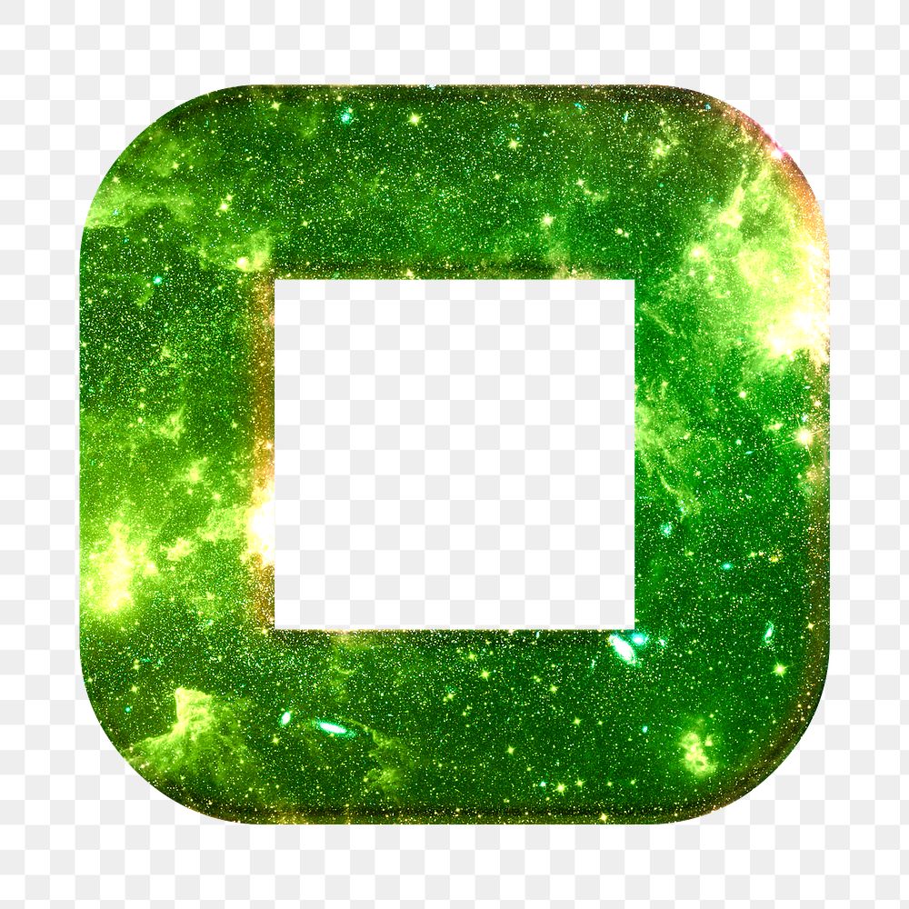 Png letter o galaxy effect typography green font
