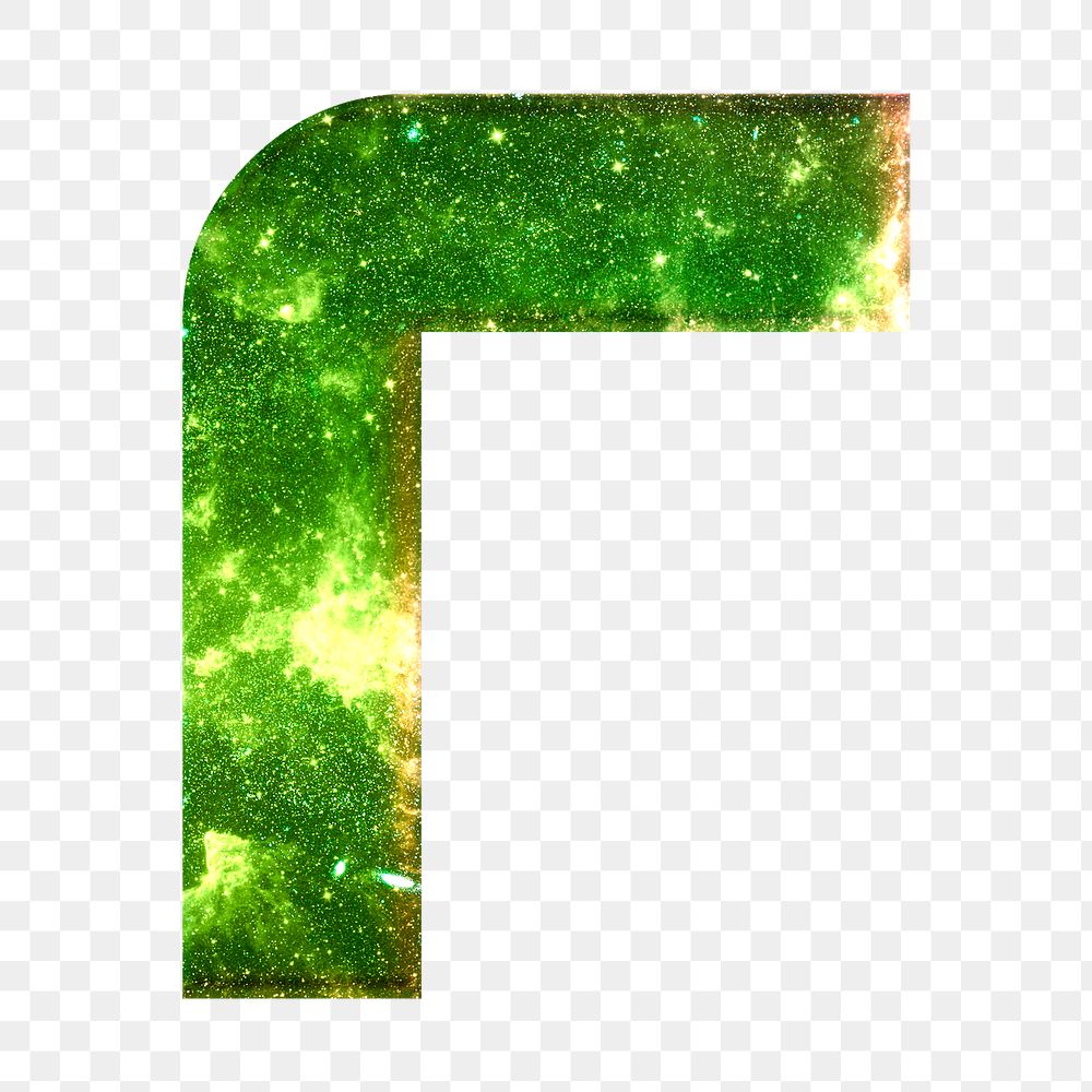 Png letter r galaxy effect typography green font
