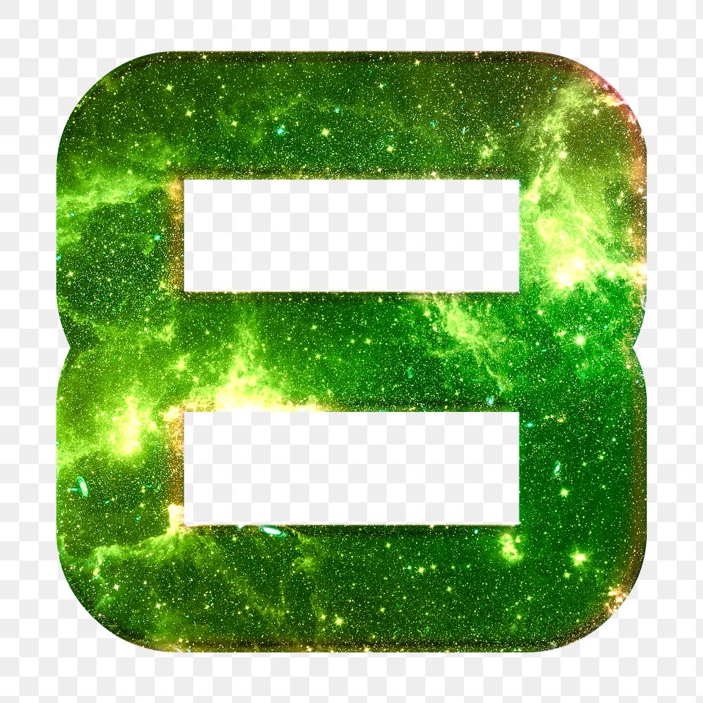 Png number 8 stellar effect green font