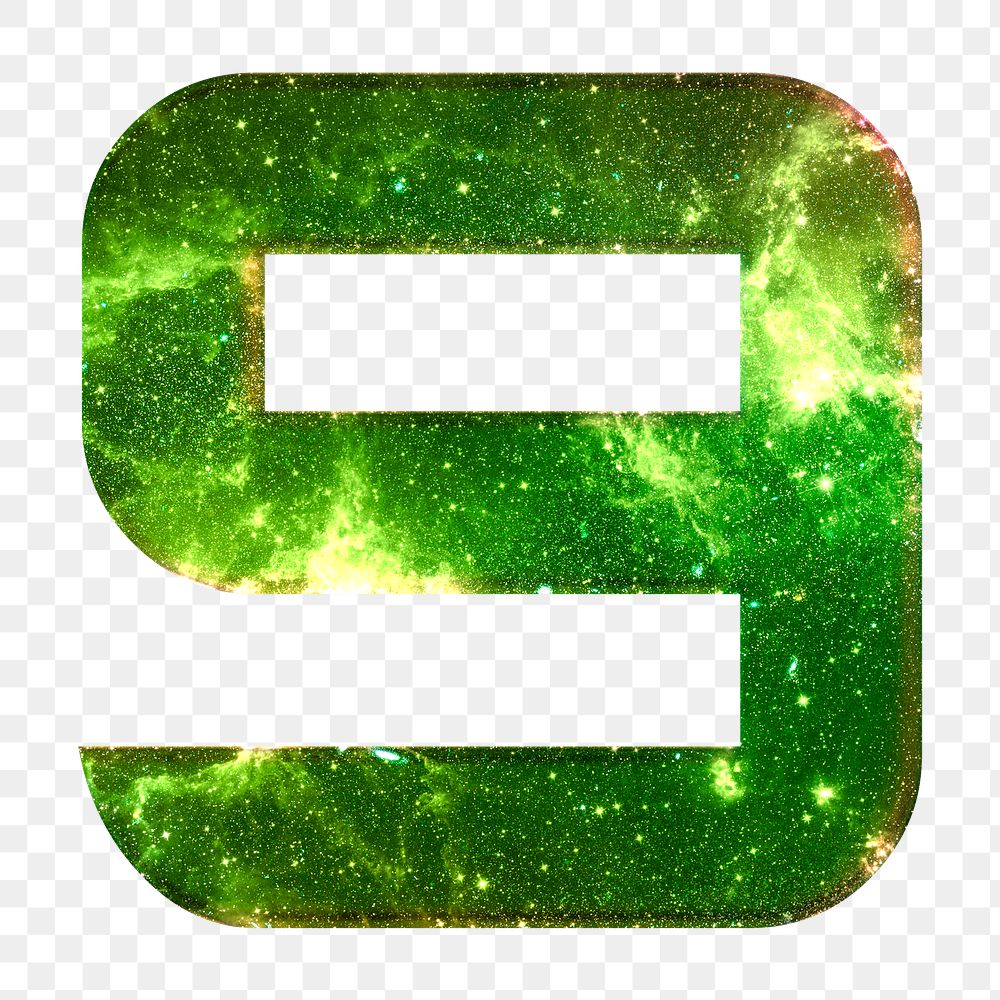 Png number 9 stellar effect green font