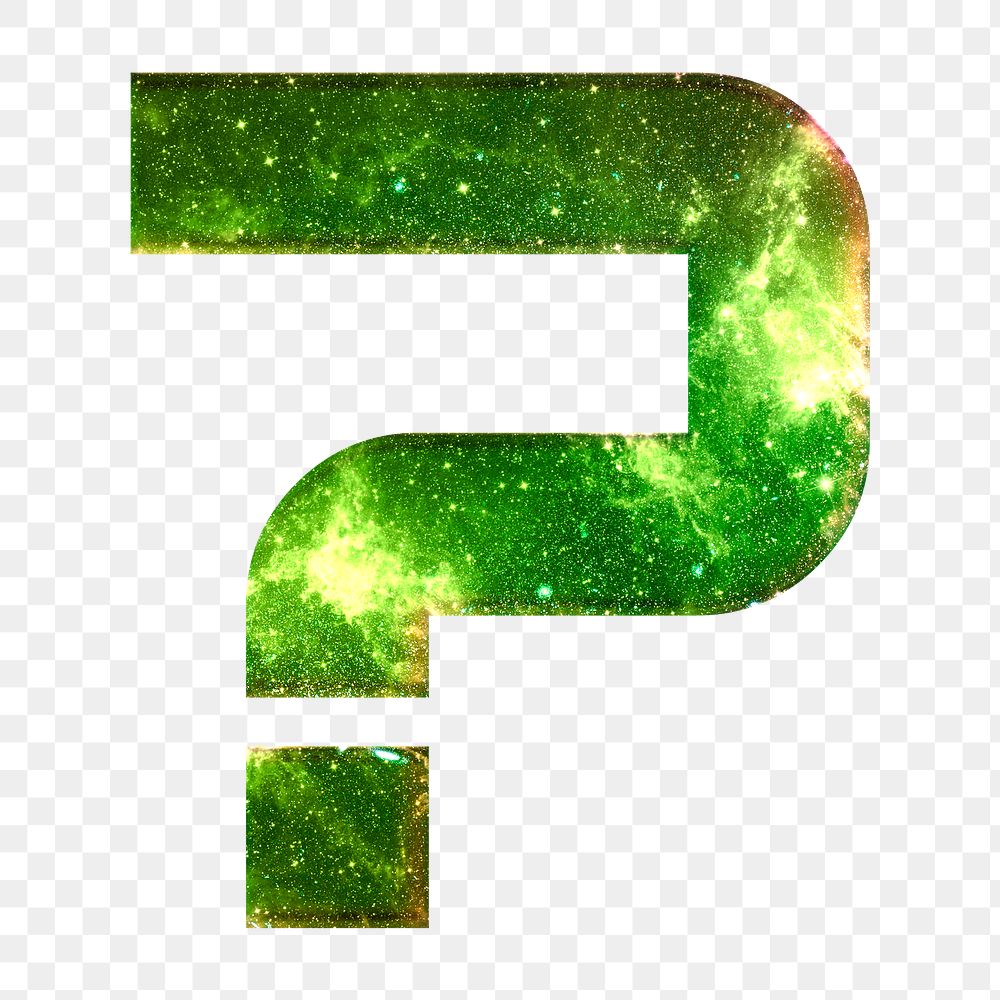 Question mark png galaxy effect green symbol