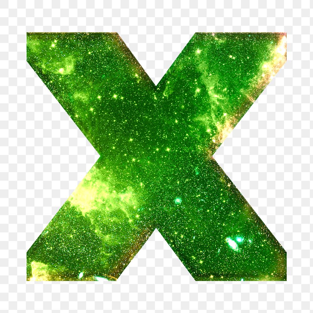Multiplication sign png galaxy effect green symbol
