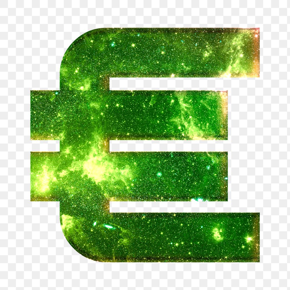 Euro sign png galaxy effect green symbol