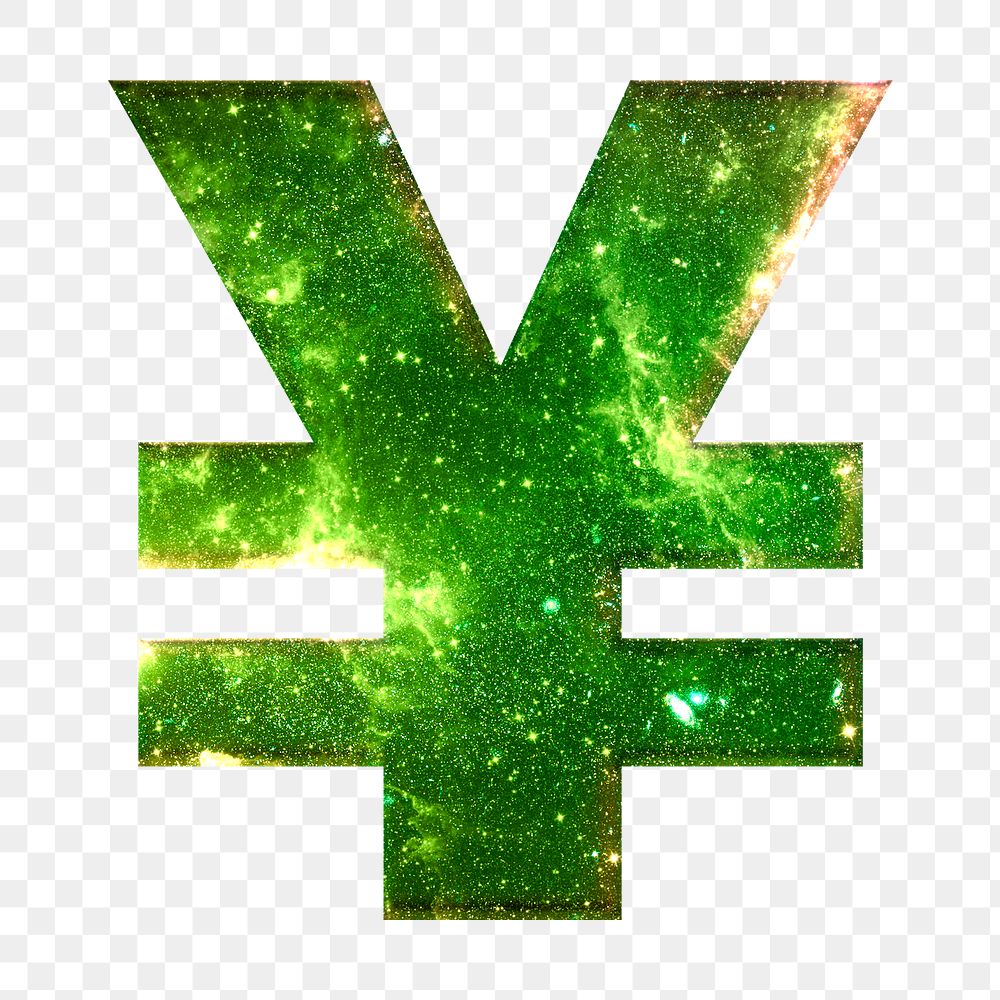 Yen sign png galaxy effect green symbol