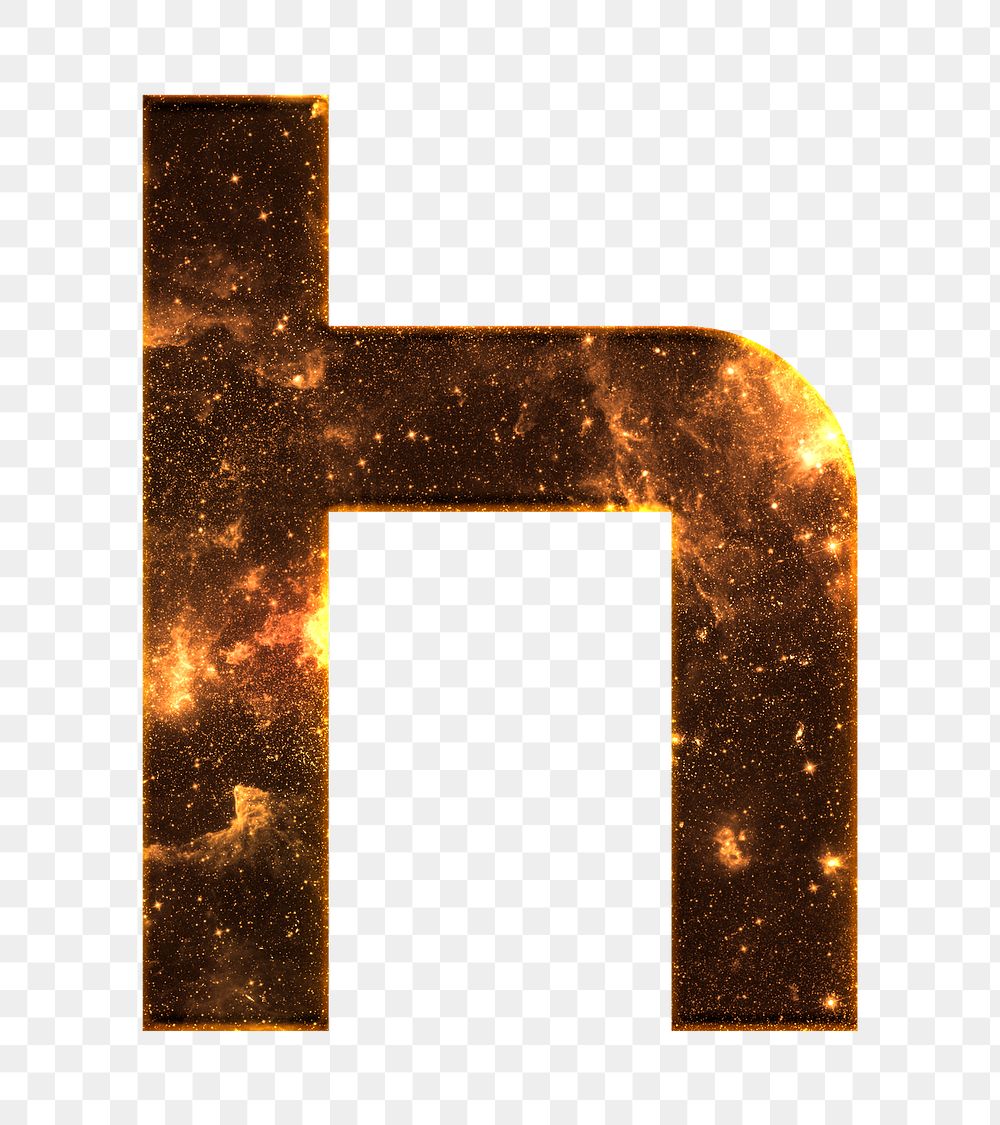 Png letter h galaxy effect typography brown font