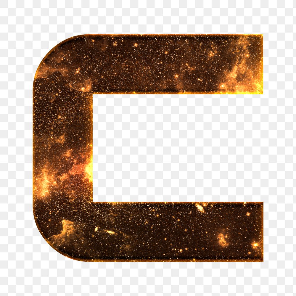 Png letter c stellar effect typography brown font