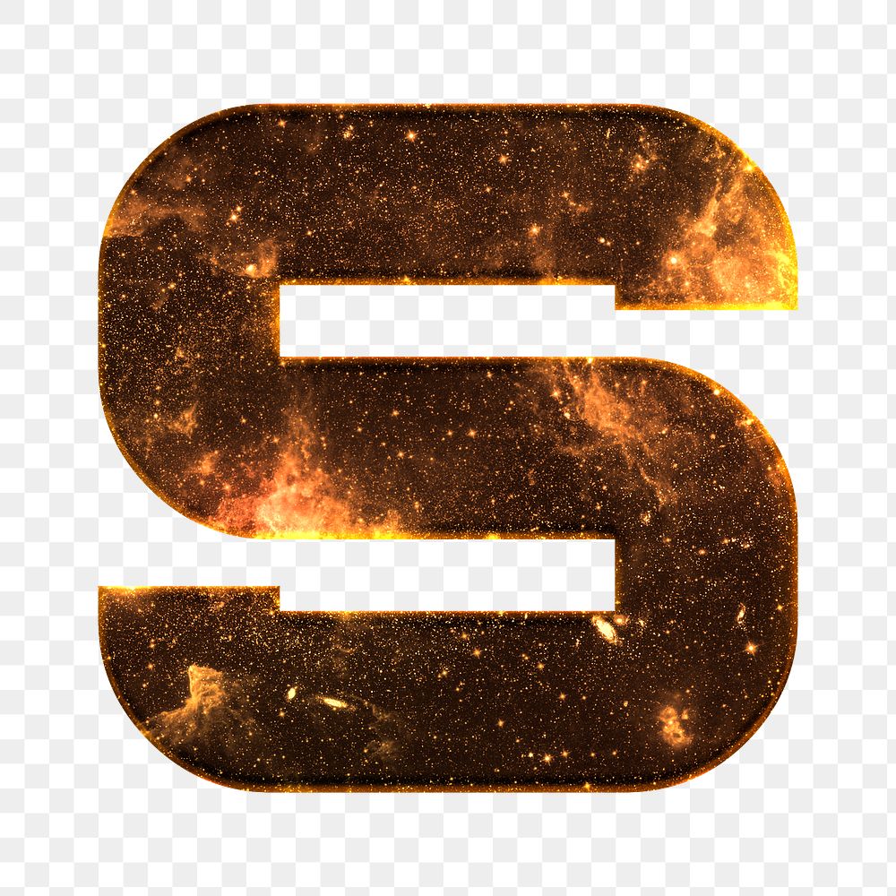 Png letter s galaxy effect typography brown font