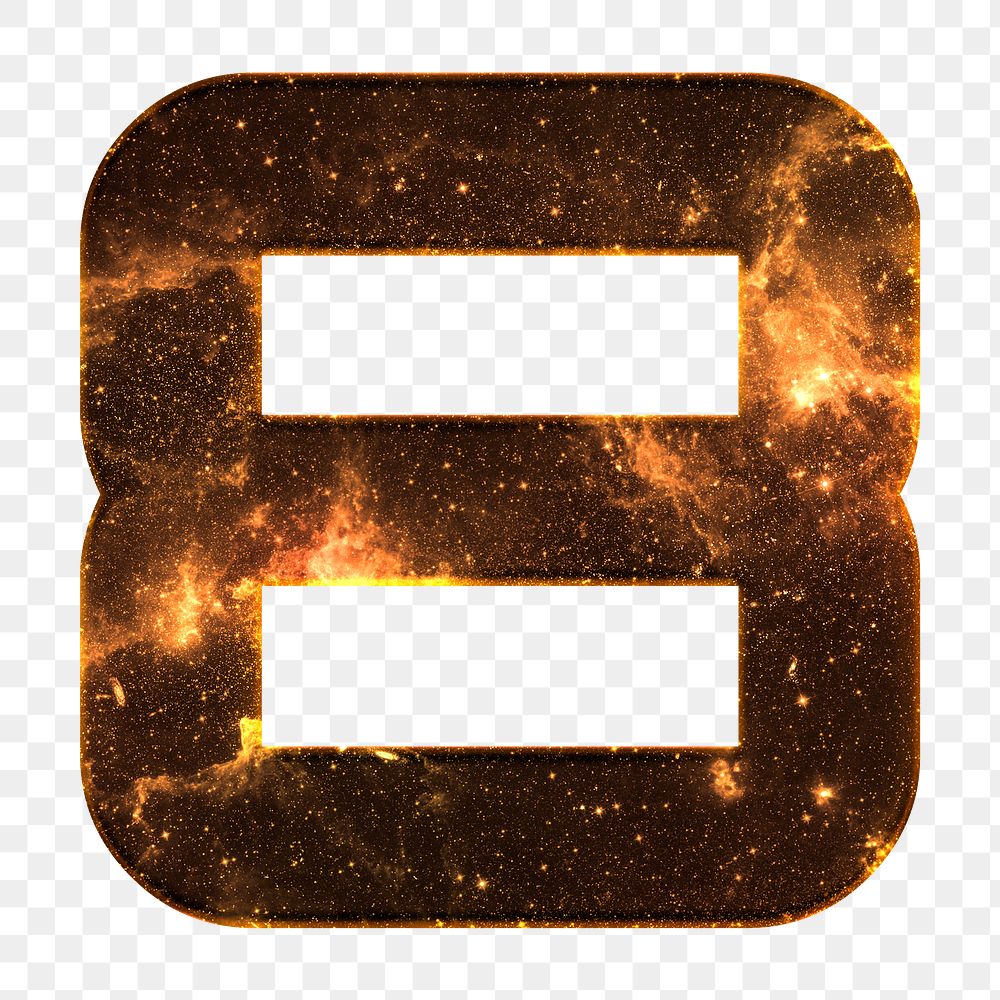 Png number 8 space effect brown font