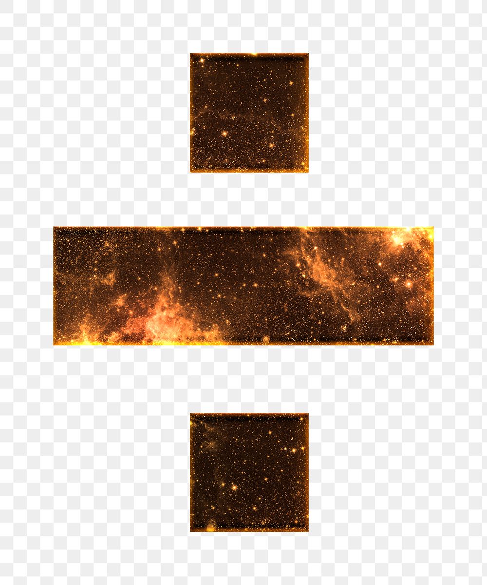 Division sign png galaxy effect brown symbol