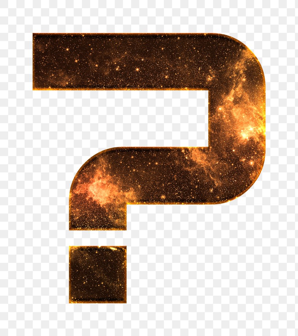Question mark png galaxy effect brown symbol