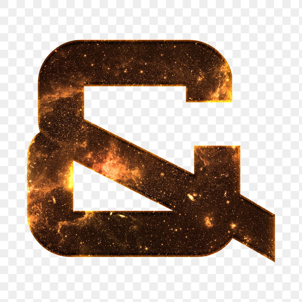Ampersand sign png galaxy effect brown symbol