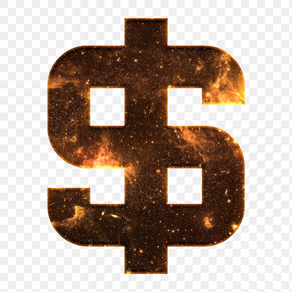 Dollar sign png galaxy effect brown symbol