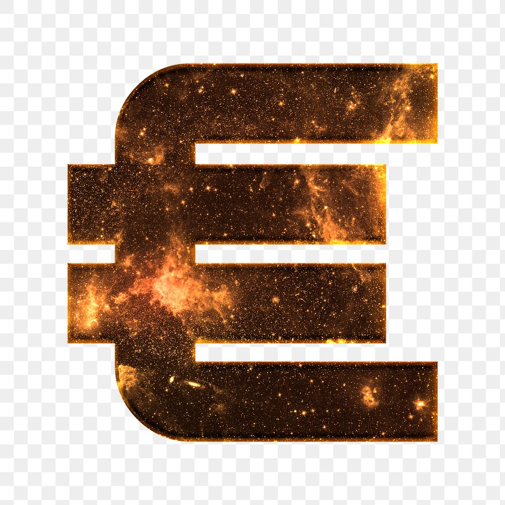 Euro sign png galaxy effect brown symbol