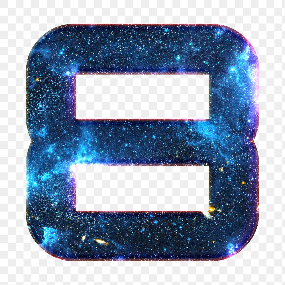 Png number 8 space effect blue font