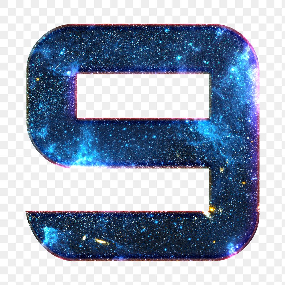 Png number 9 galaxy effect blue font
