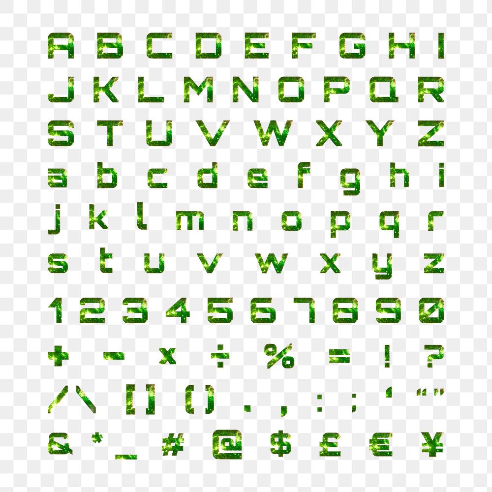 Galaxy alphabet number symbol png set transparent background