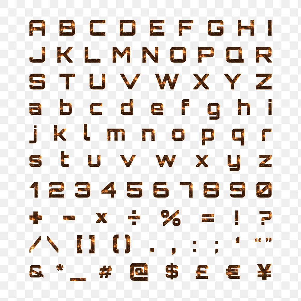 Galaxy alphabet number symbol png set transparent background