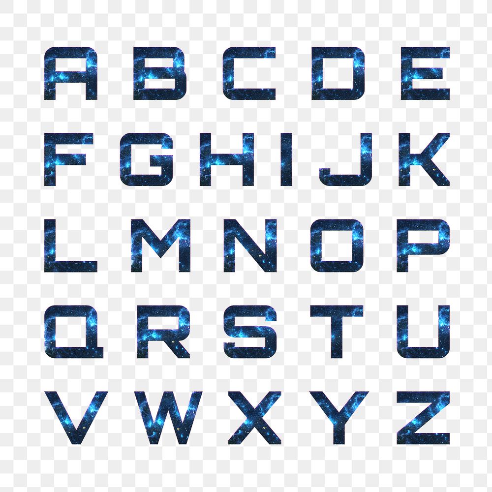 Png alphabet stellar typography transparent