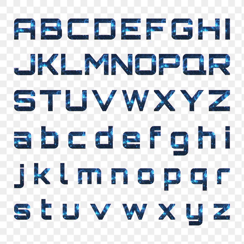Png alphabet galaxy typography transparent