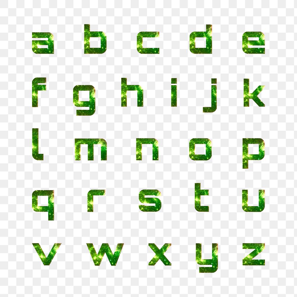 Png alphabet galaxy typography transparent