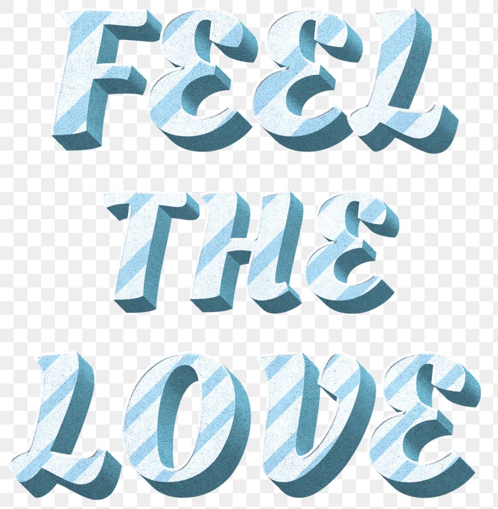 Png feel the love text word pastel stripe patterned