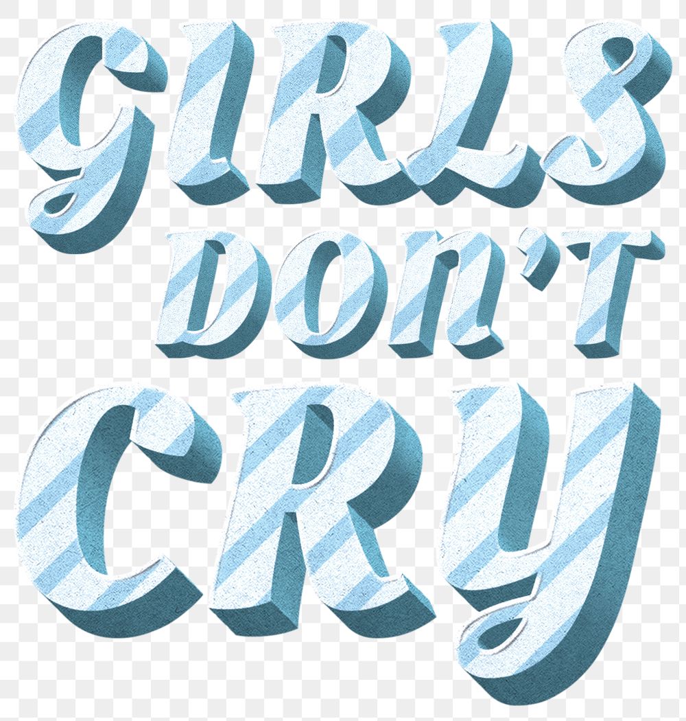 Png girls don't cry text word pastel stripe patterned